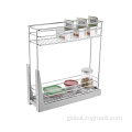 Pull Out Wire Basket Storage Wholesale Two Layers Kitchen Spice rack Pullout Basket Factory